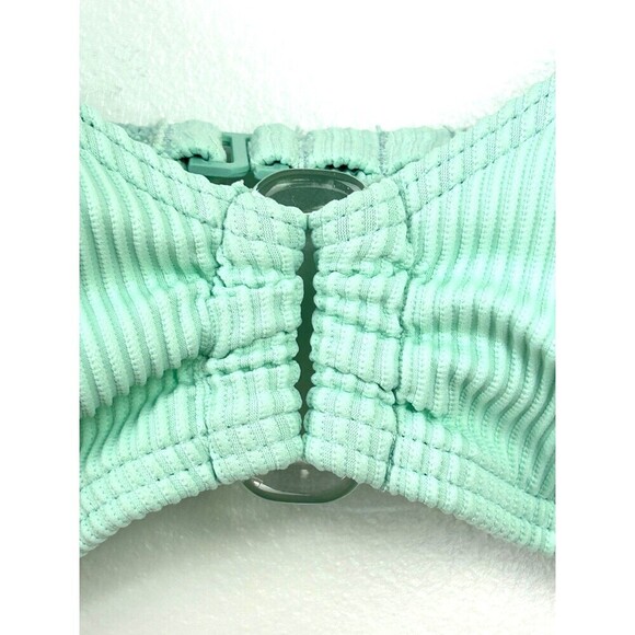 Roxy Mind Of Freedom Womens Size M Light Green Bikini Top Ribbed Swimsuit T4 - Picture 9 of 13